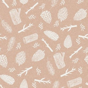 pinecone fabric - fall autumn design - sfx1213 almond