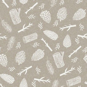 pinecone fabric - fall autumn design - sfx0906 taupe