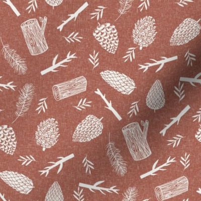 pinecone fabric - fall autumn design - sfx1441 clay
