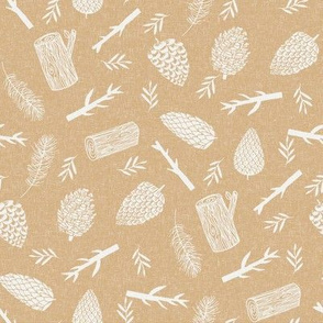 pinecone fabric - fall autumn design - sfx1225