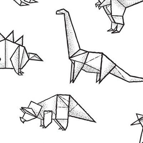 Origami dinos with dots