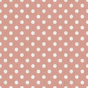 Vintage Polka Dot  - Rose linen