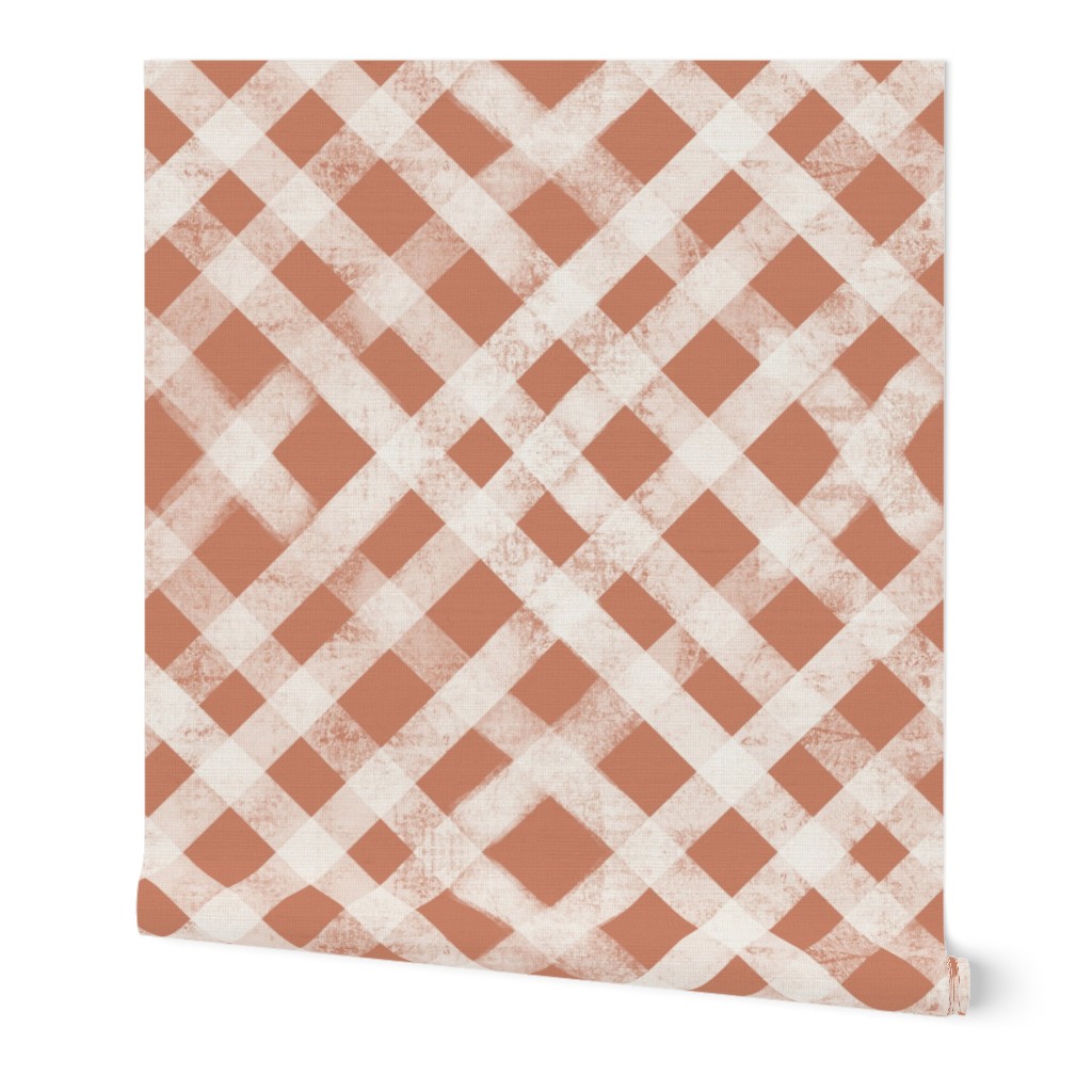 terra cotta handdrawn plaid