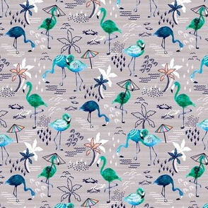 Frolicking Flamingos - Tiny