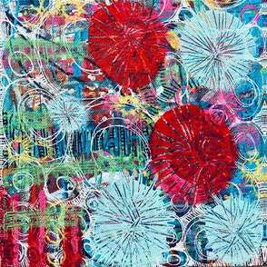 painted floral abstract