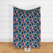 Tropical Toucans- Dark Blue