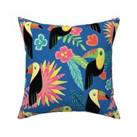 Tropical Toucans- Dark Blue