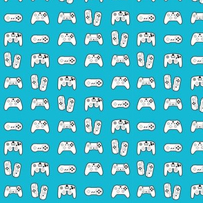 Game Controllers on Sky Blue