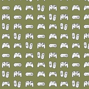 Game Controllers on Army Green