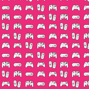 Game Controllers on Hot Pink