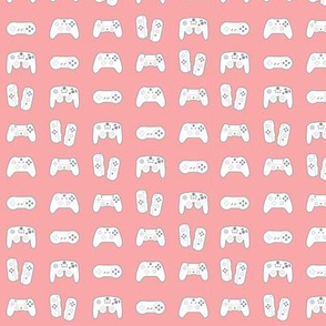 Game Controllers on Pastel Red Pink