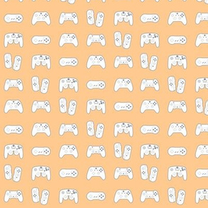 Game Controllers on Pastel Orange