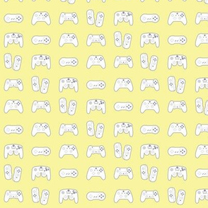 Game Controllers on Pastel Yellow