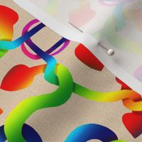 Rainbow Vipers on Beige Linen Visual Texture