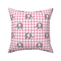 pink elephant pink gingham