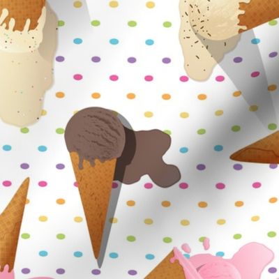 Dropped Ice Cream Cone Polka Dots