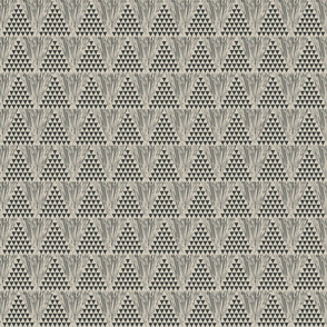 Mandana Tribal Art- Triangles- Charcoal Gray Platinum- Regular Scale