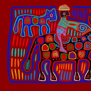 Vaquero y Caballos - Blue Red Black 27x19