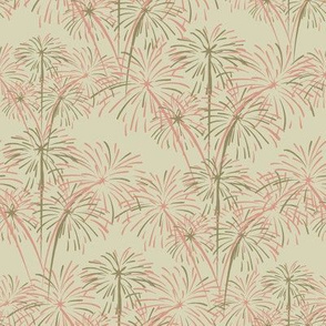 Fireworks Small Coral Pink and Cafe au Lait on Cream