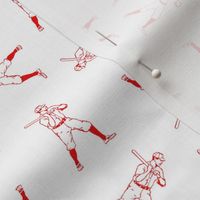 Baseball Player Up to Bat in Red & White (Small Scale)