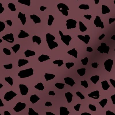Abstract Dalmatian spots animal print gender neutral boho nursery dots fall winter maroon plum