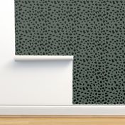 Abstract Dalmatian spots animal print gender neutral boho nursery dots fall winter camo green moss