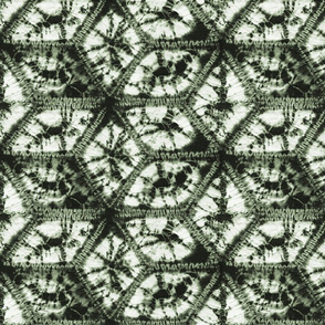Diamond Shibori Hexagons- Artichoke Deep Olive Green- Regular Scale