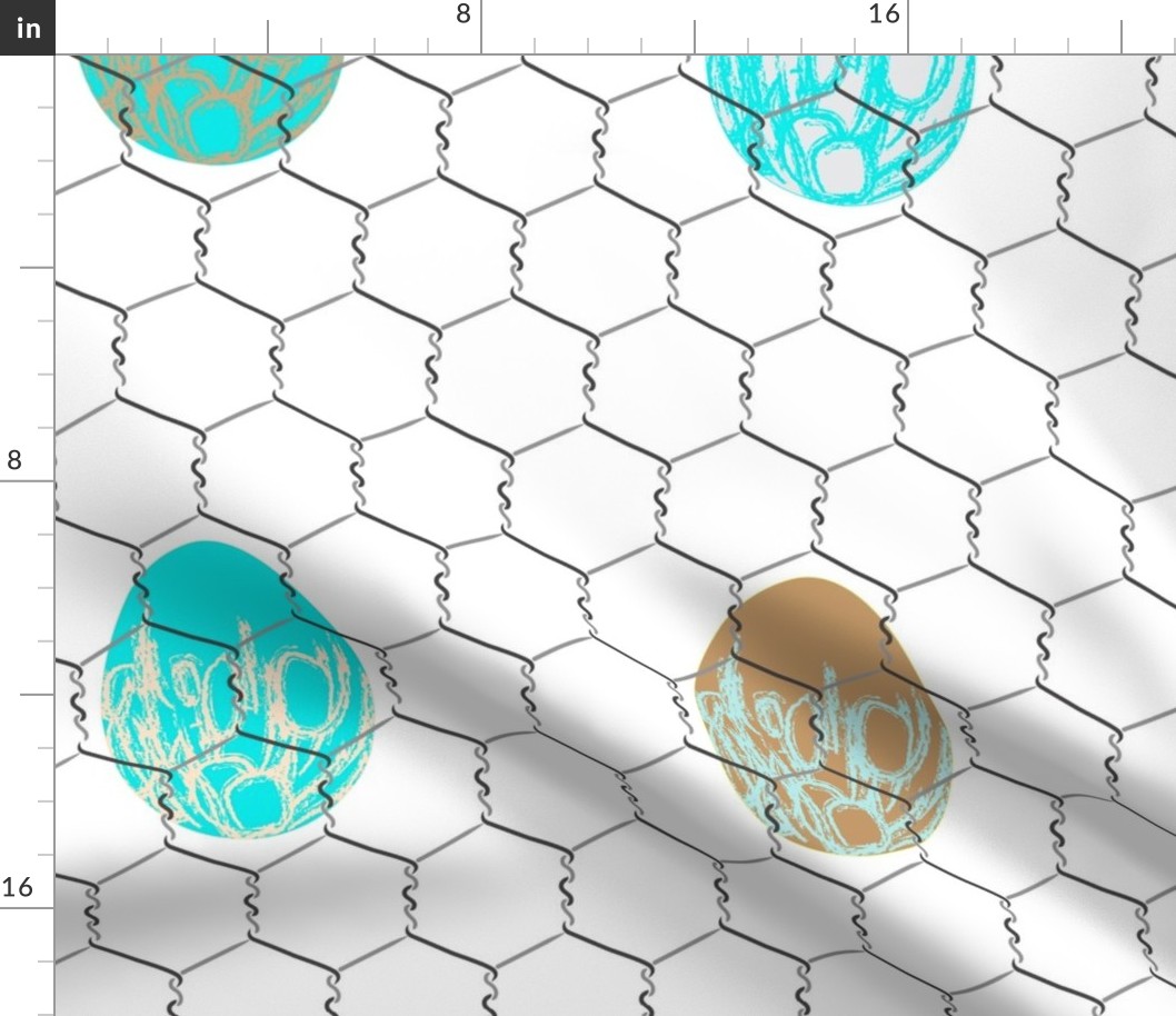 chickenwire with eggs