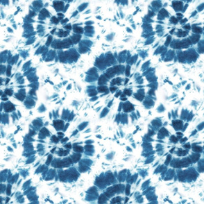 Tie dye shibori indigo blue teal seamless pattern