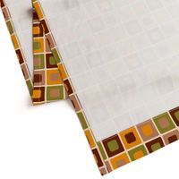 Retro atomic square capsules mid-century modern brown orange