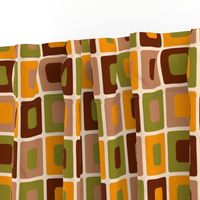 Retro atomic square capsules mid-century modern brown orange