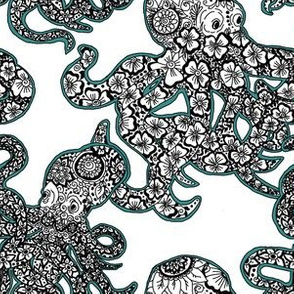 Octopus pattern-Teal