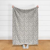 Tiny Trotting Afghan Hounds and paw prints - white