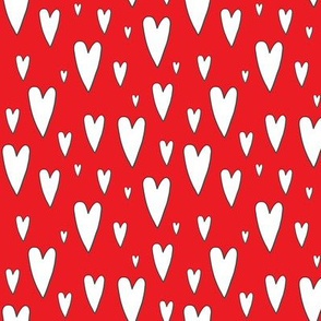 small hearts on red