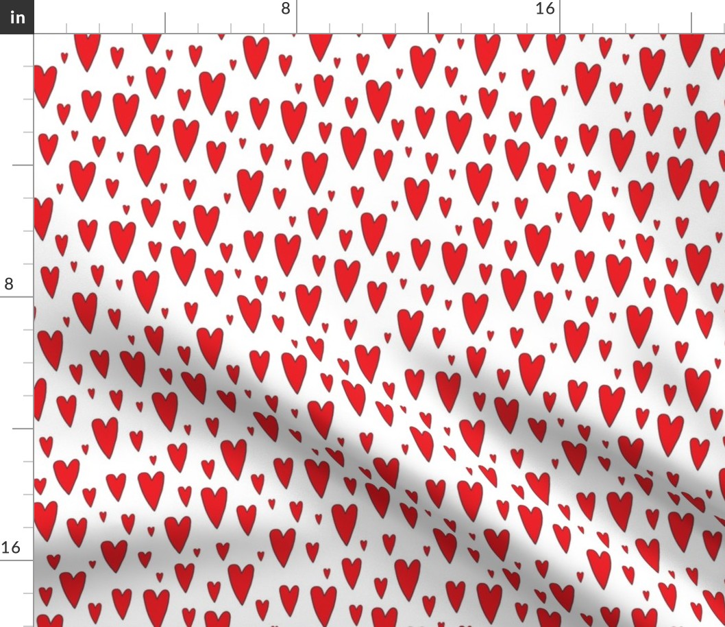 small red hearts on white