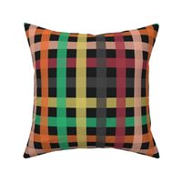 Roller Disco Plaid Gingham- Orange Deep Rose Pink Salmon Sea Green Fennel Grey- Regular Scale