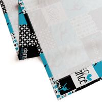 Dance Addiction//Turquoise - Wholecloth Cheater Quilt - Rotated