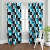 Dance Addiction//Turquoise - Wholecloth Cheater Quilt - Rotated