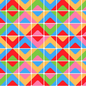 Retro diamonds tiles colorful 70s