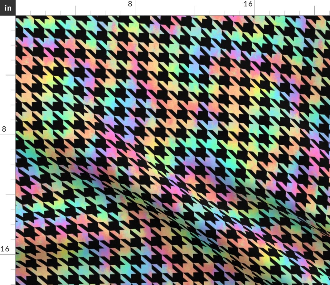 Tie Dye Rainbow Houndstooth