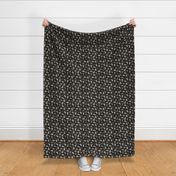 Tiny Trotting Afghan Hounds and paw prints - black