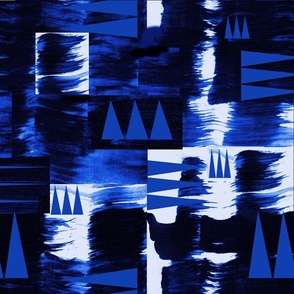 sail flags shapes abstract brush strokes blue and white 