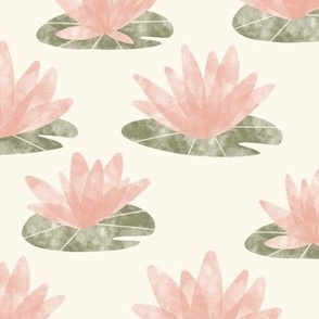 Soft watercolor water lilies