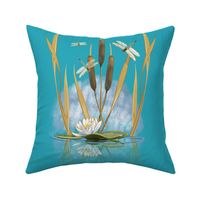 21” Square Dragonfly Pond | Blue Aquamarine 