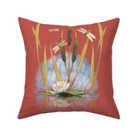 21” Square Dragonfly Pond | Coral Brick