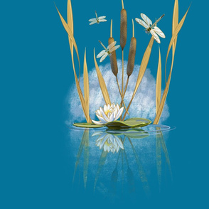 21” Square Dragonfly Pond | Teal Blue
