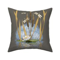 21” Square Dragonfly Pond | Warm Gray