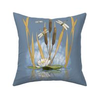 21” Square Dragonfly Pond | Blue Gray