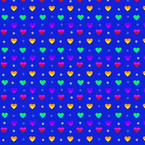 Rainbow hearts and spots