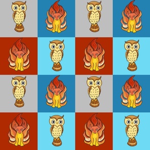 Ninetailed Fox and Owl Squares